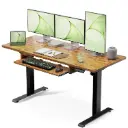 Electric height adjustable table with keyboard tray