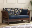 Porash Furniture Solid Sheesham Wood Two Seater Sofa Set with Cushion
