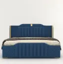 SABTA Modern Upholstered King Size Bed with Storage