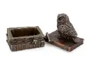 Collectible Vintage Indian Bronze Mythical Owl Jewellery Box 