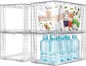 Clear Foods Organizer Bins with Handles