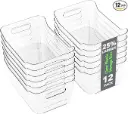 Tiawudi 12 Pack Plastic Storage Bins Pantry Organizer
