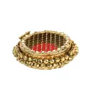 Lushure Gold and Silver Coin Ginni Metal Mesh Small Vintage Ring Box
