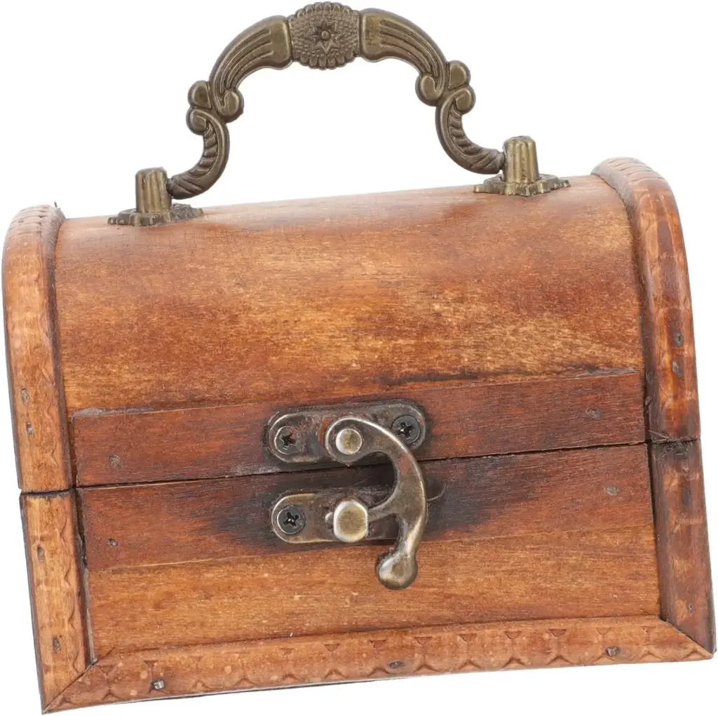 Vintage Wooden Jewelry Box Decorative Trinket Box Hasp Jewelry Case