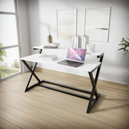 Riyan Luxiwood Austin Engineered Wood Study Table with Shelve