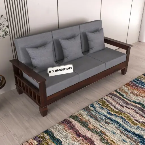 Sheesham Wooden 3 Seater Sofa for Living Room
