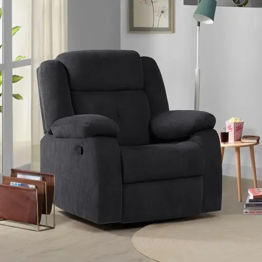 Rocking & Revolving Single Seater Fabric Recliner