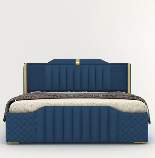 SABTA Modern Upholstered King Size Bed with Storage