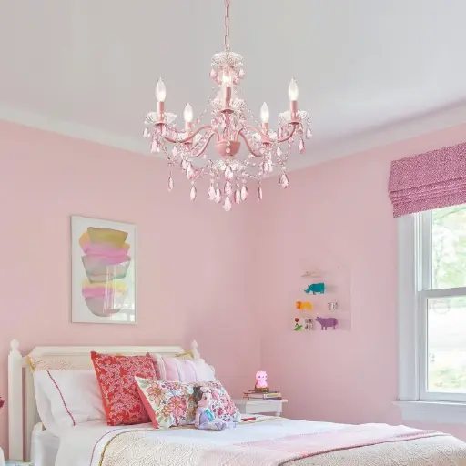 Modern Crystal Pink Chandelier